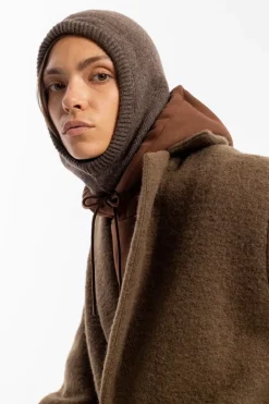 Balaclava Knit Hood - Braun
