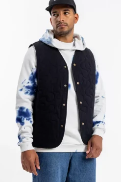 Batik Hoodie Bio Baumwolle - Blau/Off-White