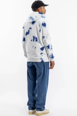 Batik Hoodie Bio Baumwolle - Blau/Off-White