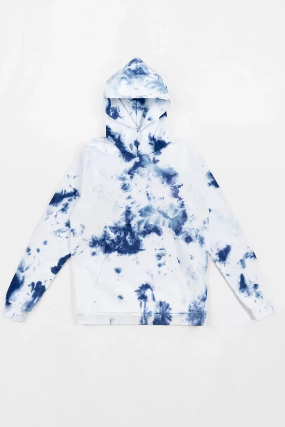 Batik Hoodie Bio Baumwolle - Blau/Off-White