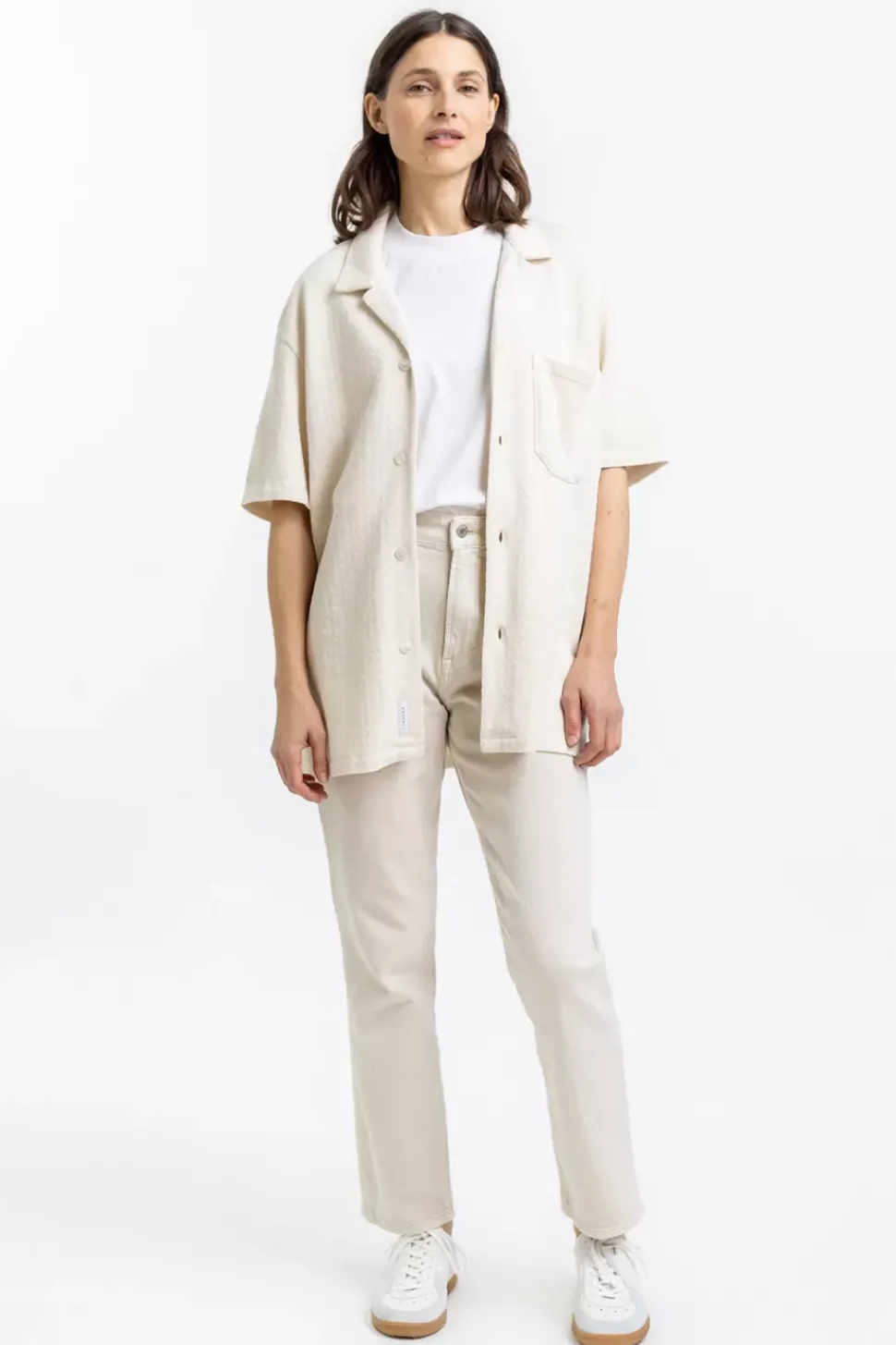 Bowling Hemd Aus Bio-Baumwoll-Strick Off-White