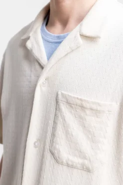 Bowling Hemd Aus Bio-Baumwoll-Strick Off-White