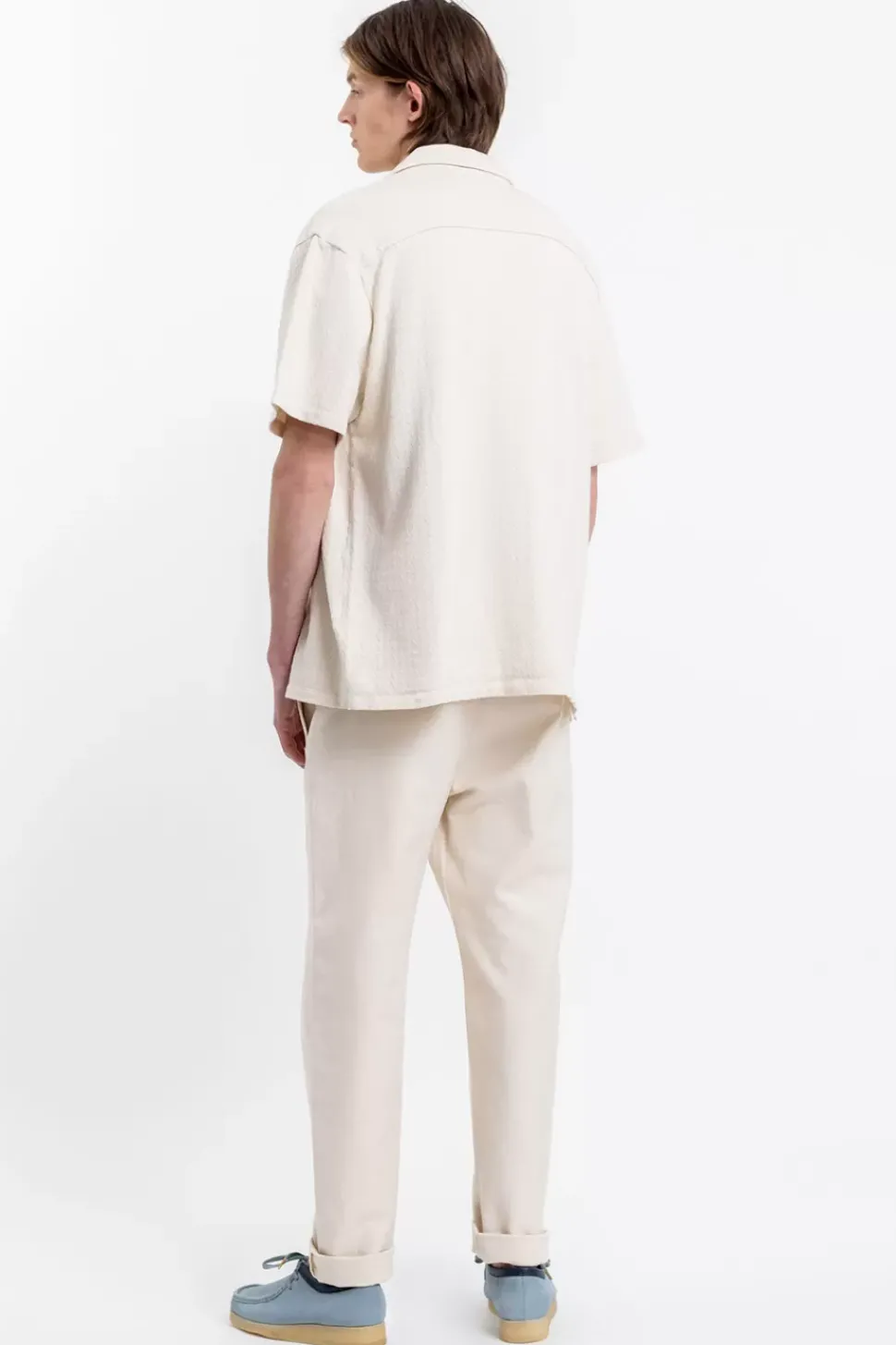 Bowling Hemd Aus Bio-Baumwoll-Strick Off-White