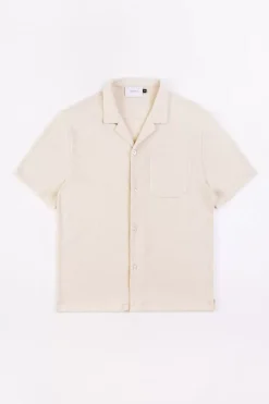 Bowling Hemd Aus Bio-Baumwoll-Strick Off-White