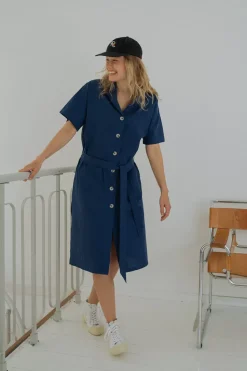 Bowling Kleid Aus Bio-Baumwolle Navy