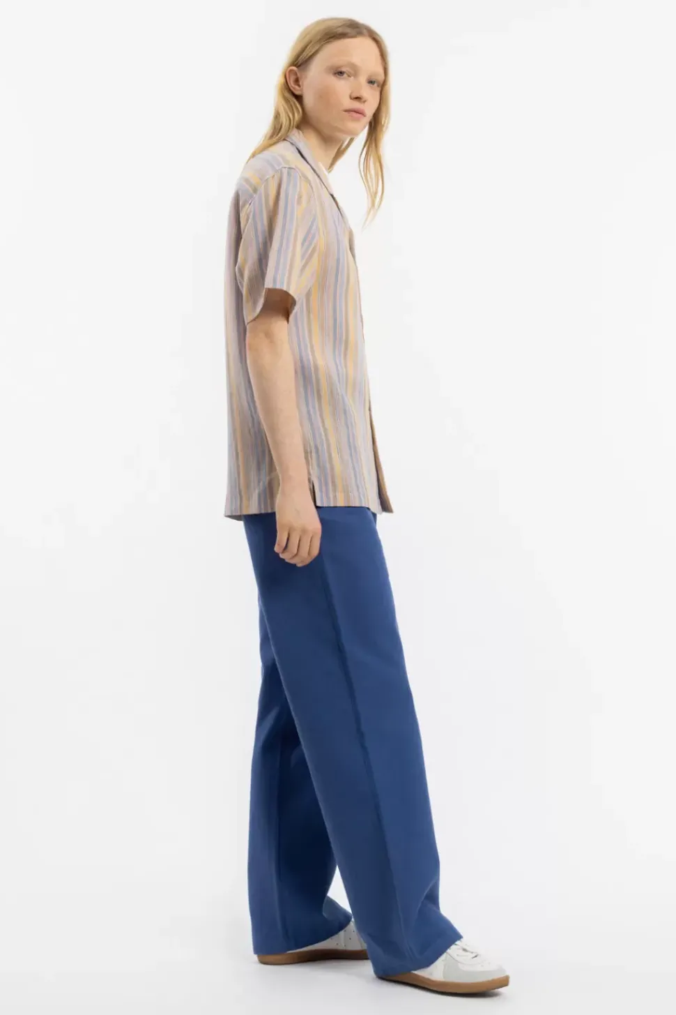 Bowling Shirt Leinen Mix - Gestreift