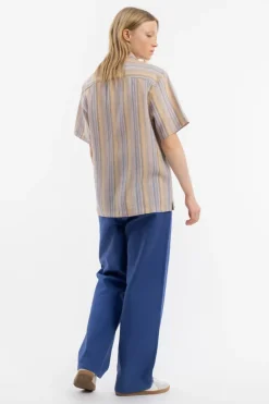 Bowling Shirt Leinen Mix - Gestreift