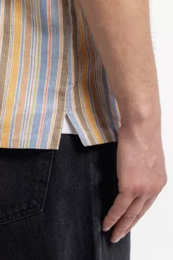 Bowling Shirt Leinen Mix - Gestreift