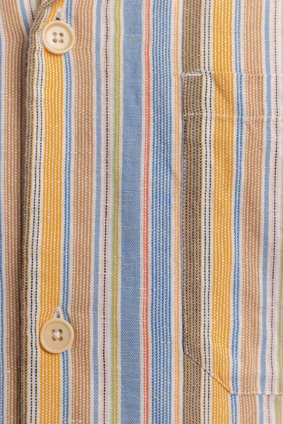 Bowling Shirt Leinen Mix - Gestreift