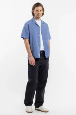 Bowling Shirt Leinen Mix - Hellblau
