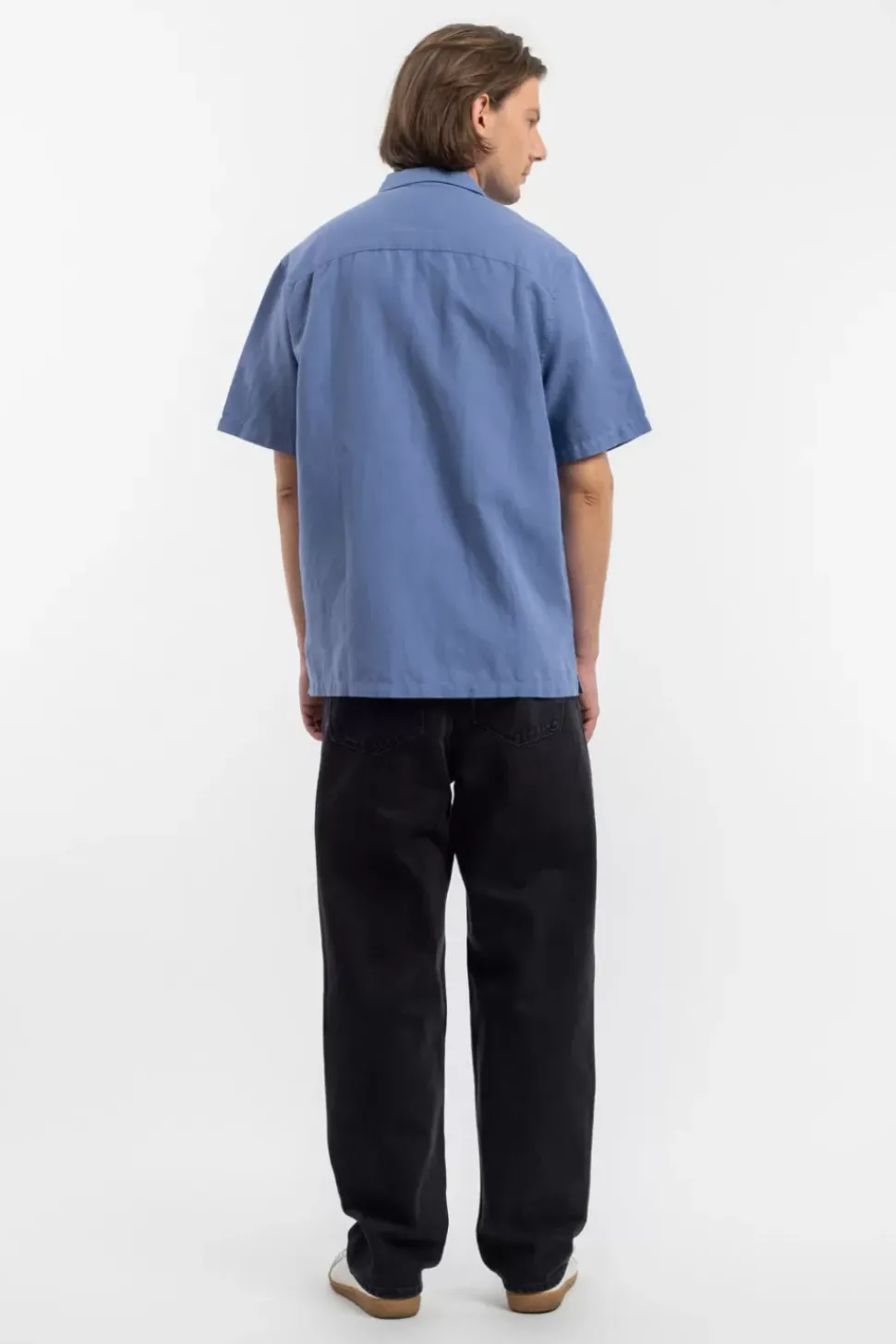 Bowling Shirt Leinen Mix - Hellblau