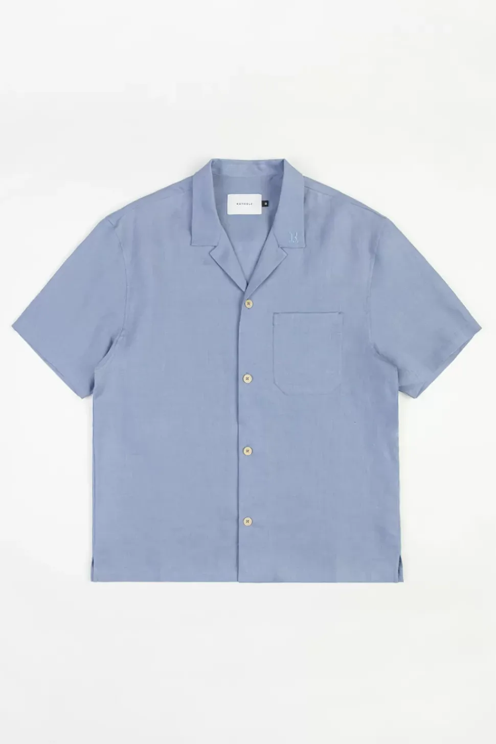 Bowling Shirt Leinen Mix - Hellblau