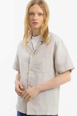 Bowling Shirt Leinen Mix - Weis