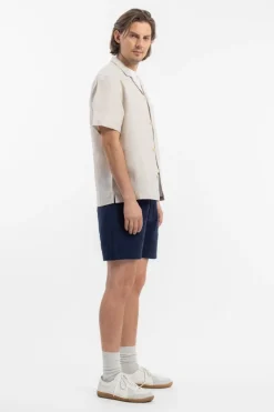 Bowling Shirt Leinen Mix - Weis