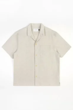 Bowling Shirt Leinen Mix - Weis