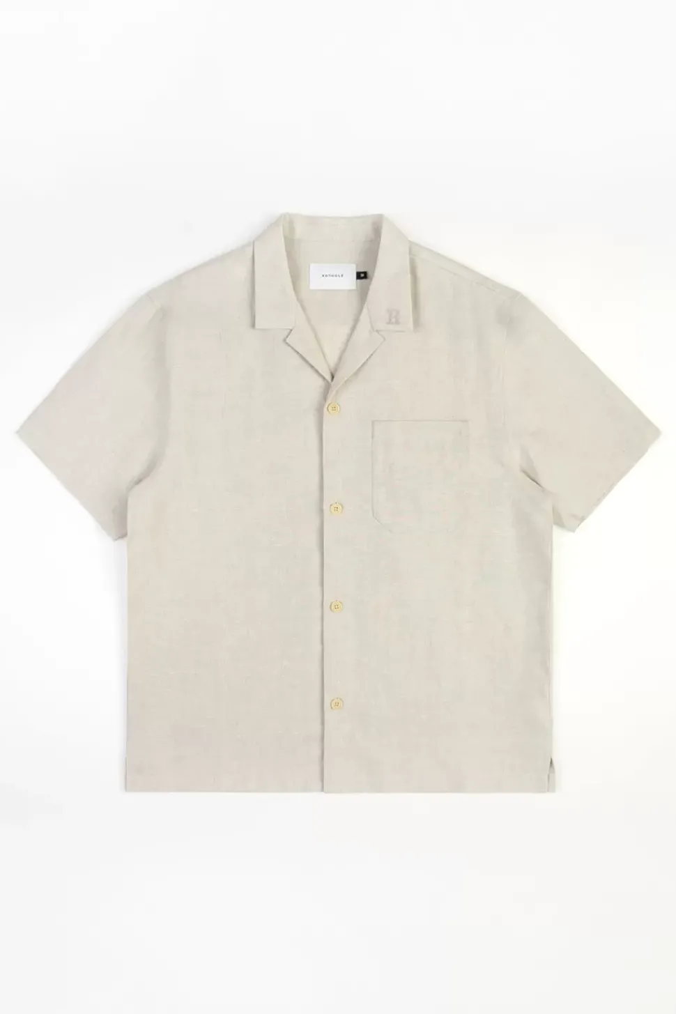 Bowling Shirt Leinen Mix - Weis