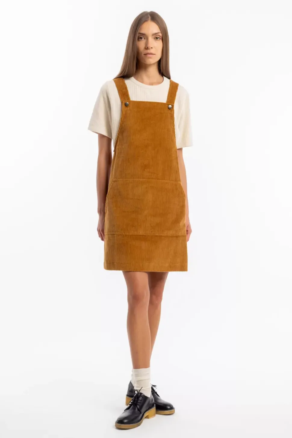 Cord Latzkleid Bio Baumwolle - Toffee