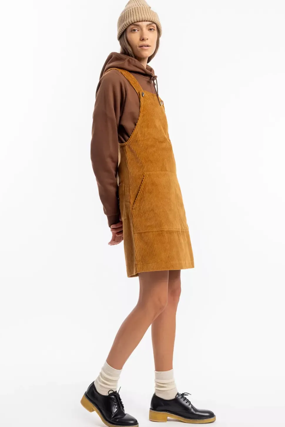 Cord Latzkleid Bio Baumwolle - Toffee