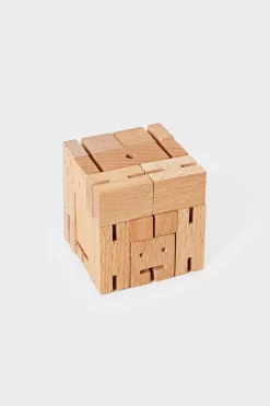 Cubebot Figur Aus Buche
