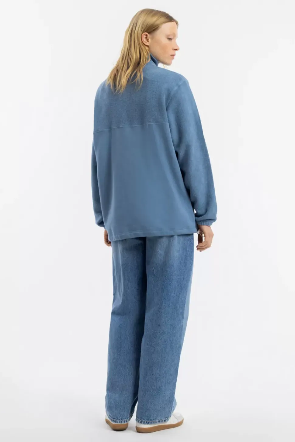 Divided Half Zip Bio Baumwolle - Hellblau