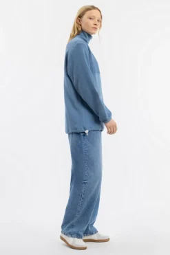 Divided Half Zip Bio Baumwolle - Hellblau