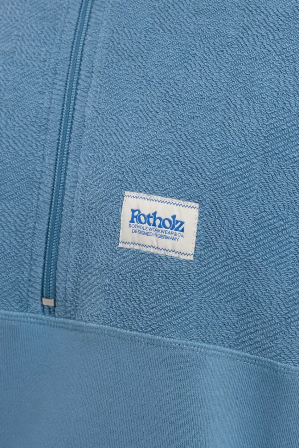 Divided Half Zip Bio Baumwolle - Hellblau