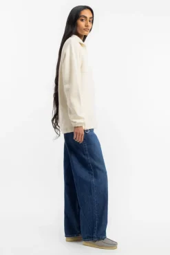 Divided Half Zip Bio Baumwolle - Weis
