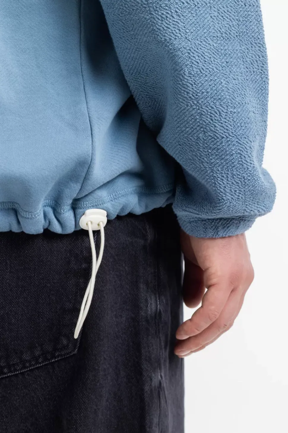Divided Half Zip Bio Baumwolle - Hellblau