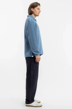 Divided Half Zip Bio Baumwolle - Hellblau