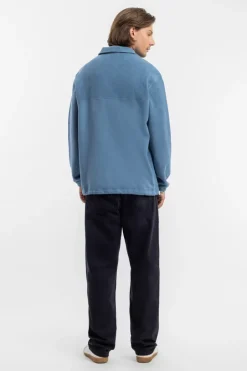 Divided Half Zip Bio Baumwolle - Hellblau