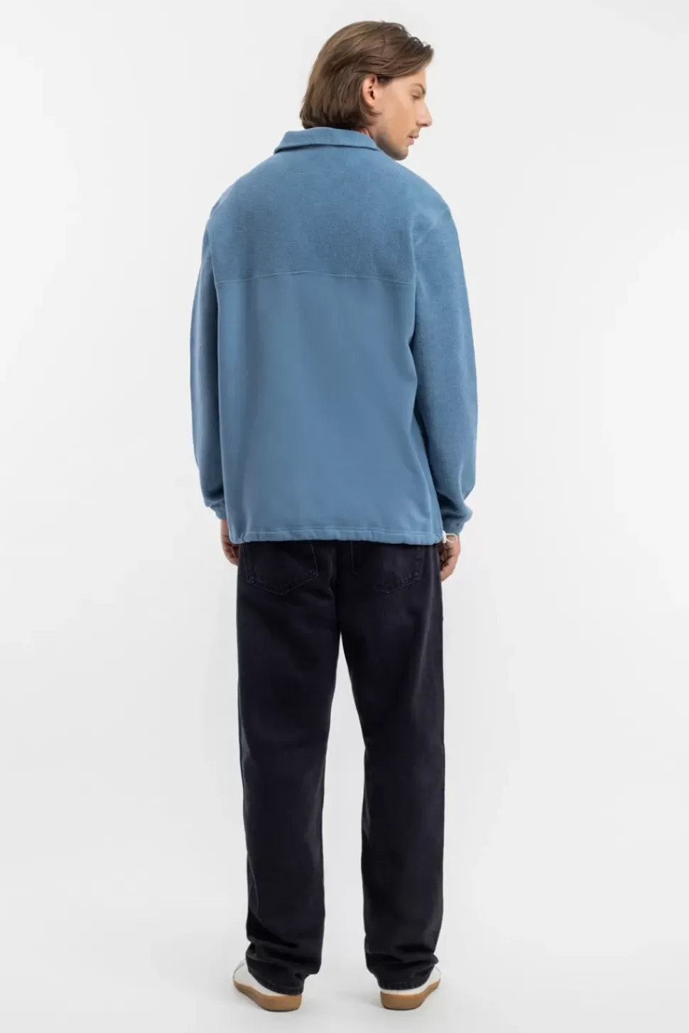 Divided Half Zip Bio Baumwolle - Hellblau
