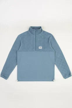 Divided Half Zip Bio Baumwolle - Hellblau
