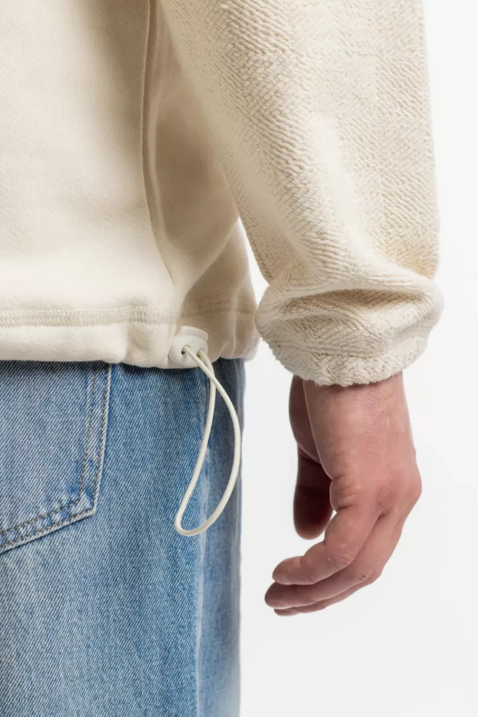 Divided Half Zip Bio Baumwolle - Weis