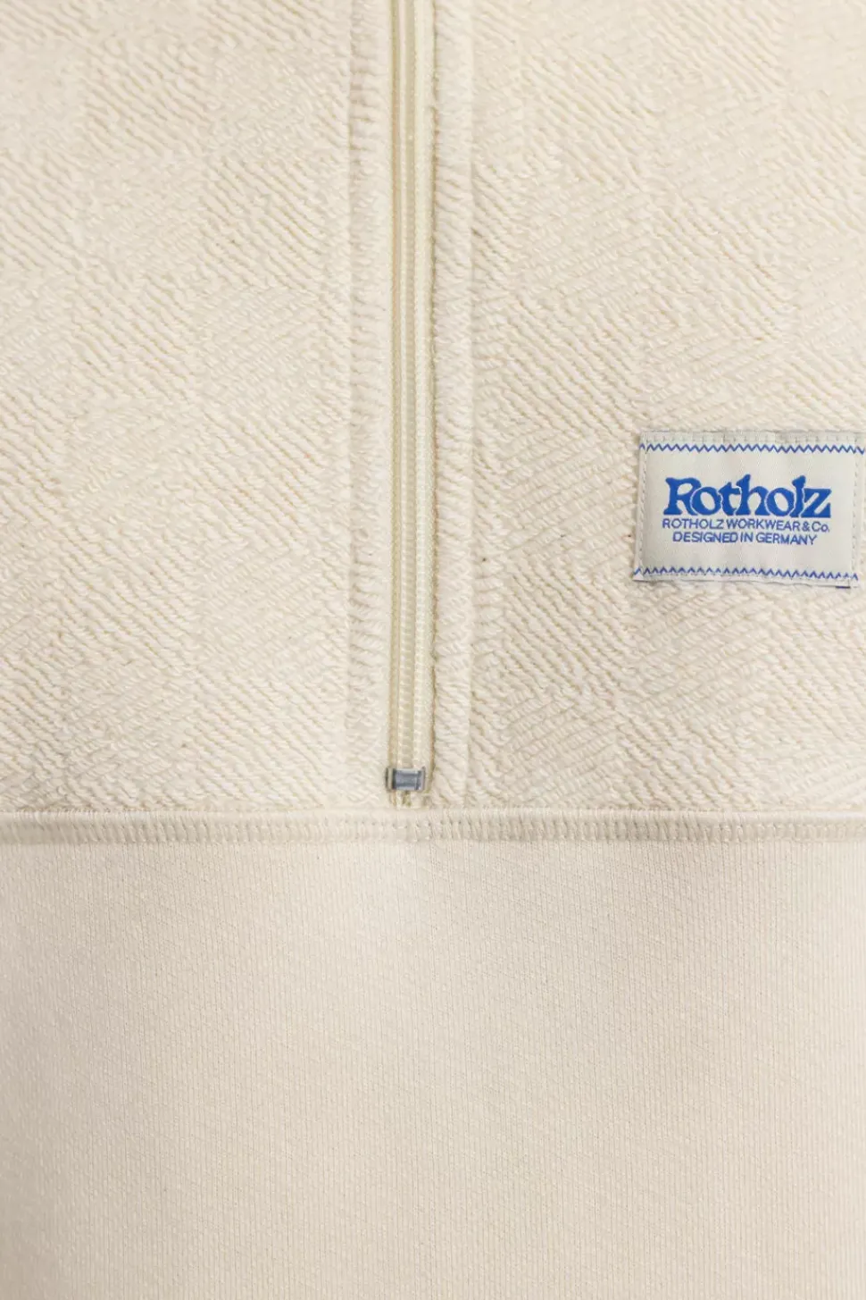 Divided Half Zip Bio Baumwolle - Weis