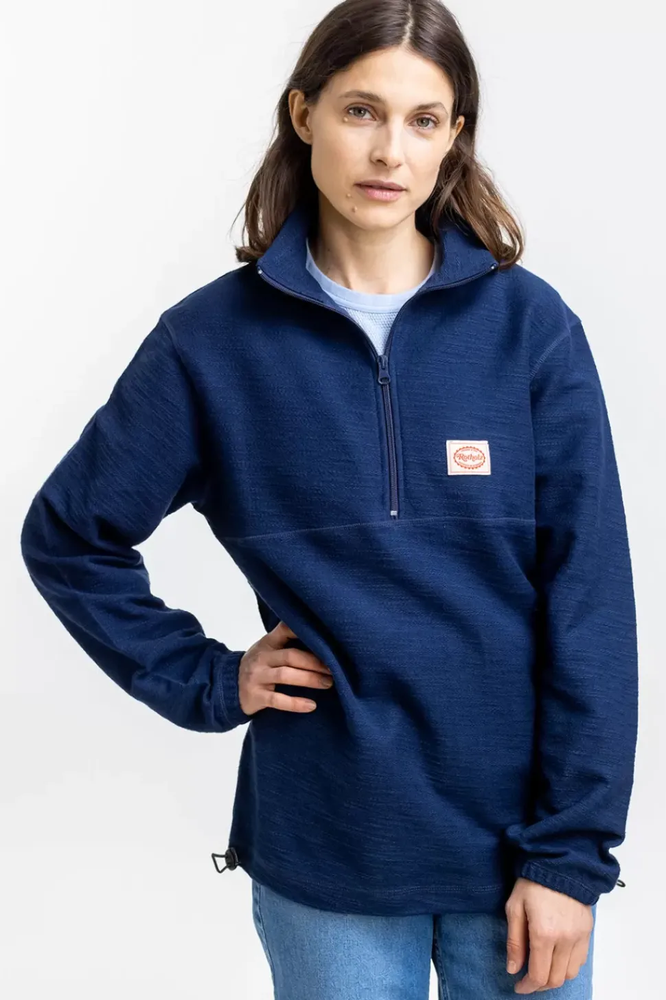 Divided Half Zip Sweatshirt Blau