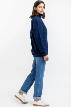 Divided Half Zip Sweatshirt Blau