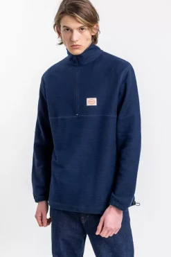 Divided Half Zip Sweatshirt Blau