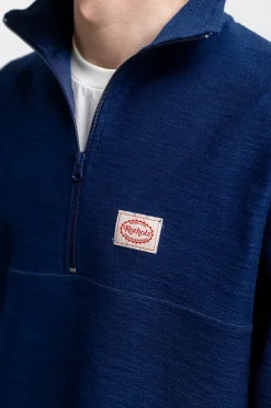 Divided Half Zip Sweatshirt Blau
