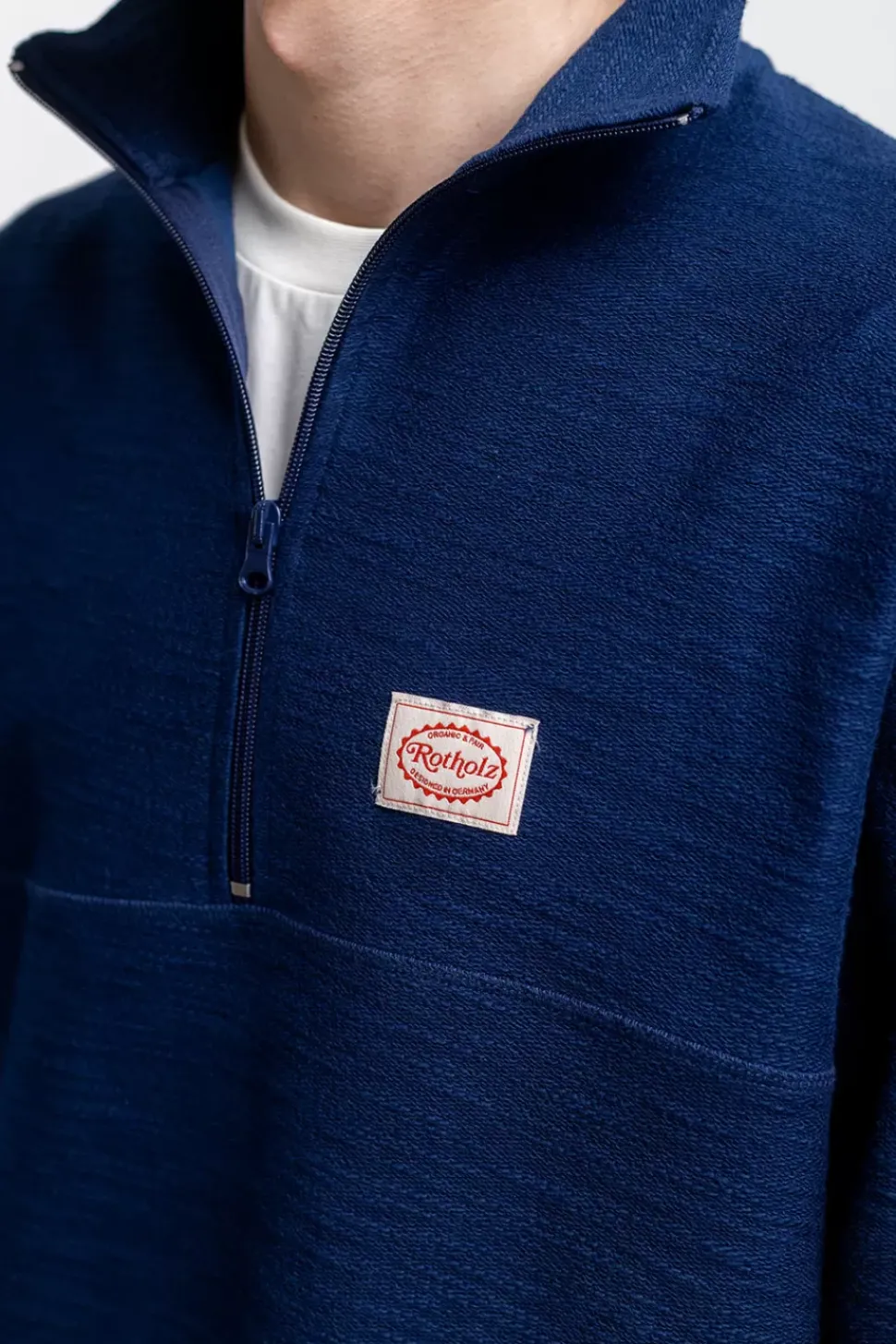 Divided Half Zip Sweatshirt Blau