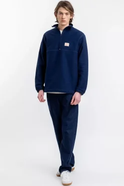 Divided Half Zip Sweatshirt Blau