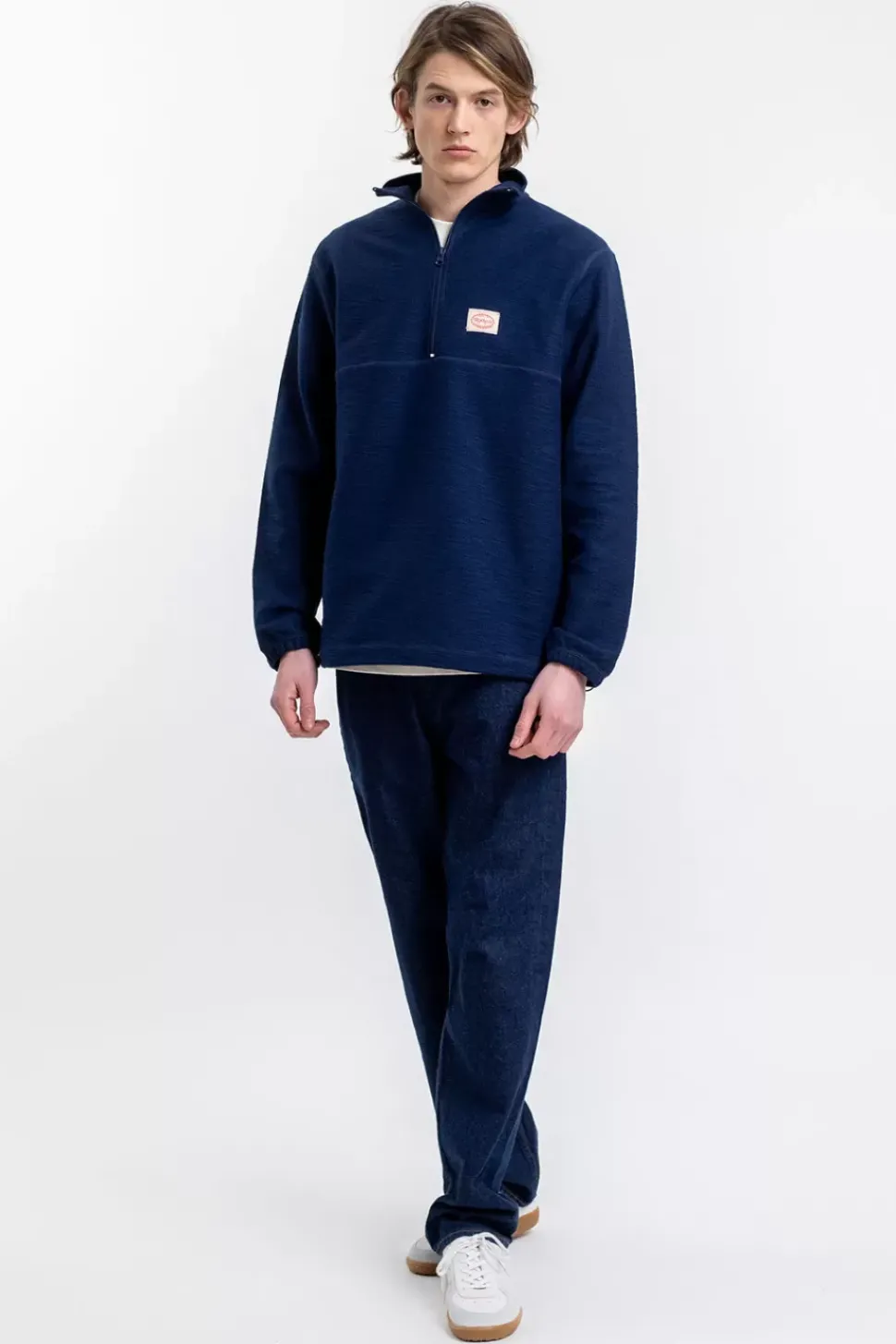 Divided Half Zip Sweatshirt Blau