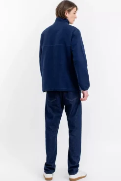 Divided Half Zip Sweatshirt Blau