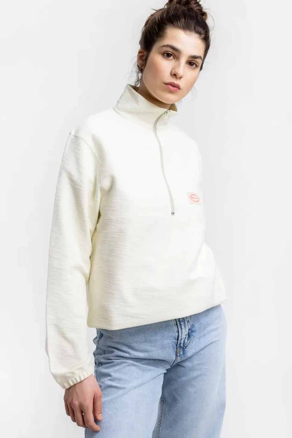 Divided Half Zip Sweatshirt Off-White