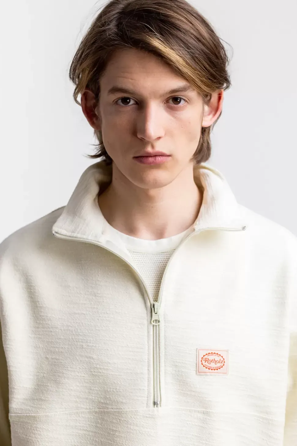 Divided Half Zip Sweatshirt Off-White