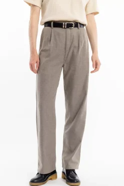 Flanell Hose Bio Baumwolle - Braun Meliert
