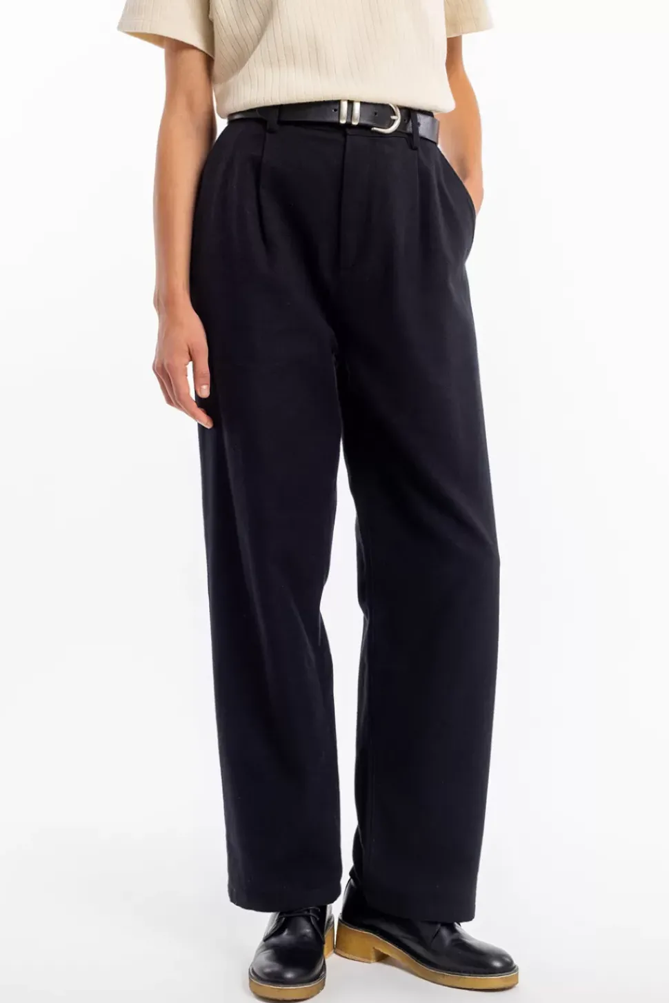 Flanell Hose Bio Baumwolle - Schwarz