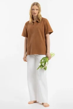 Frottee Polo Bio Baumwolle - Karamell