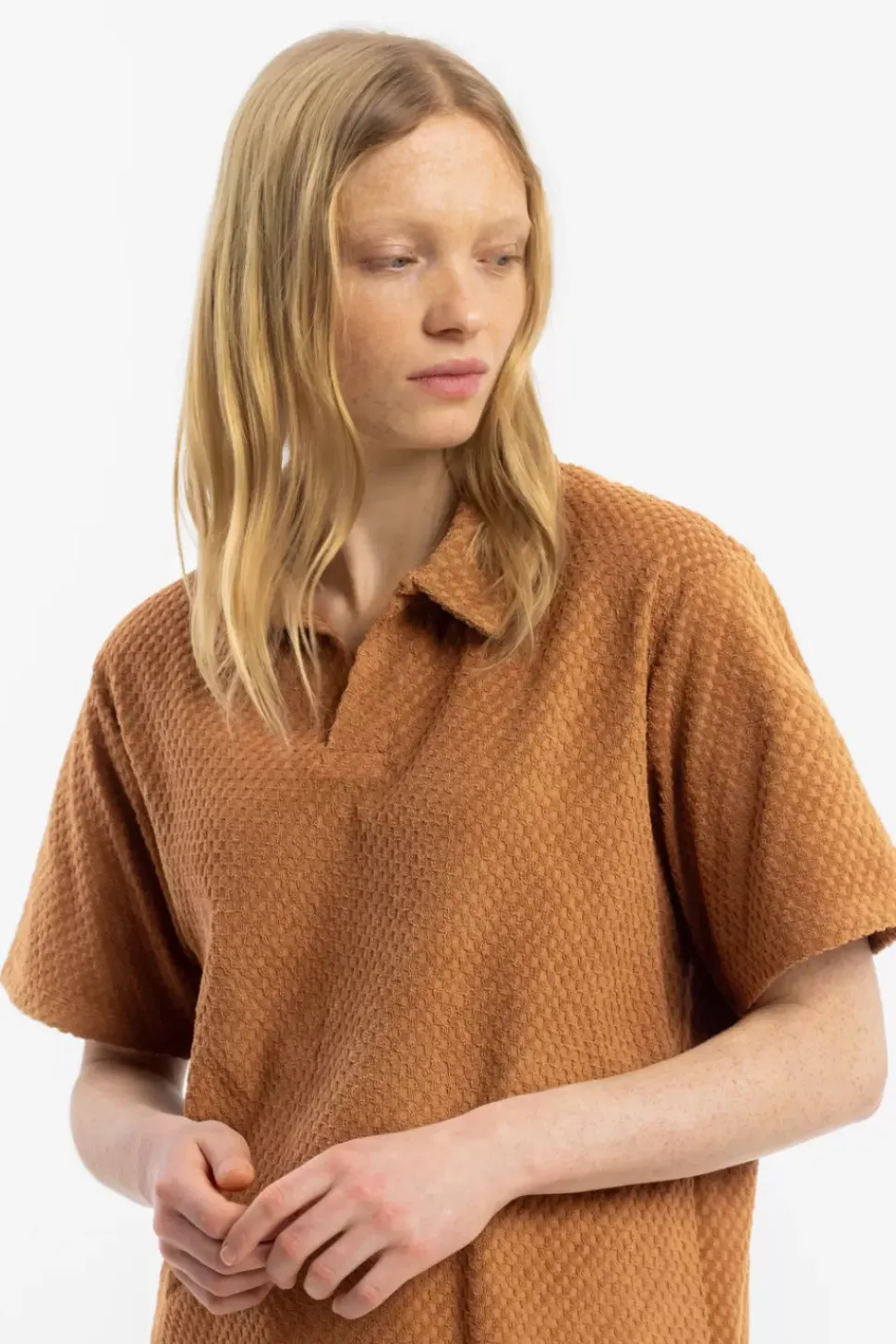 Frottee Polo Bio Baumwolle - Karamell