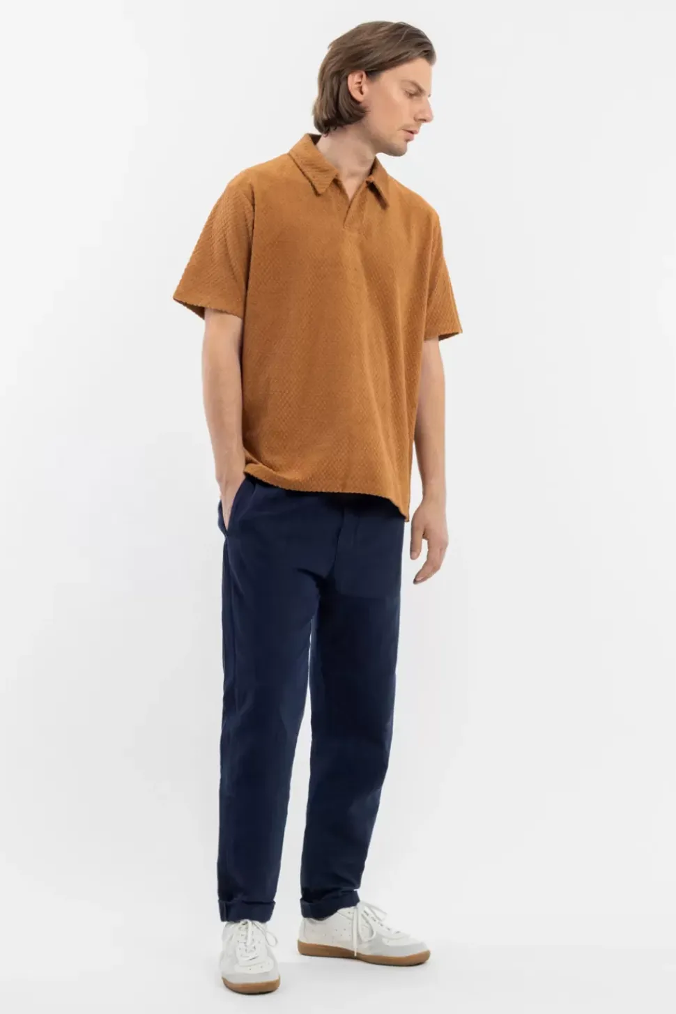 Frottee Polo Bio Baumwolle - Karamell