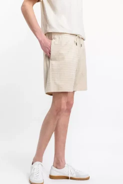 Frottee Shorts Aus Bio-Baumwolle Creme